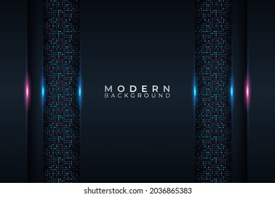 Modern Background Minimalist Futuristic Technology Colorful Glow Neon with Glitter Effect