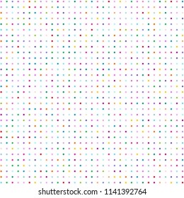 Modern background of multicolored dots on white