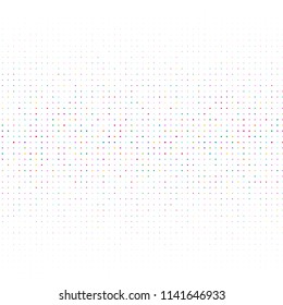 Modern background of multicolored dots on white