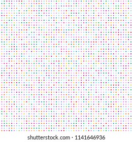 Modern background of multicolored dots on white