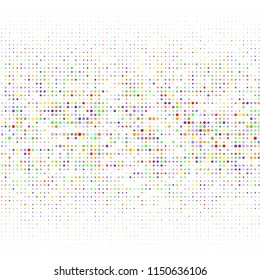 Modern background of multicolored dots on white