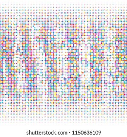 Modern background of multicolored dots on white