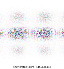 Modern background of multicolored dots on white