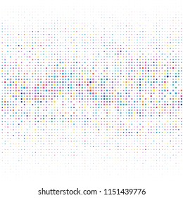 Modern background of multicolored dots on white