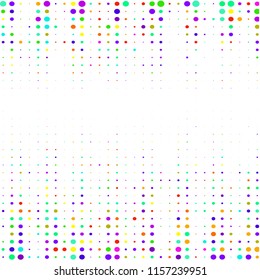 Modern background of multicolored dots on white