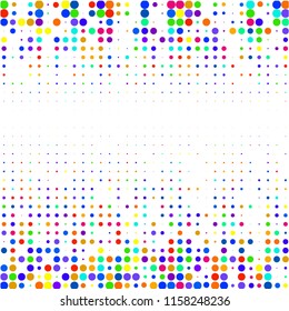 Modern background of multicolored dots on white