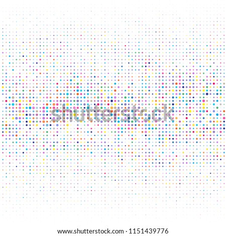 Modern background of multicolored dots on white