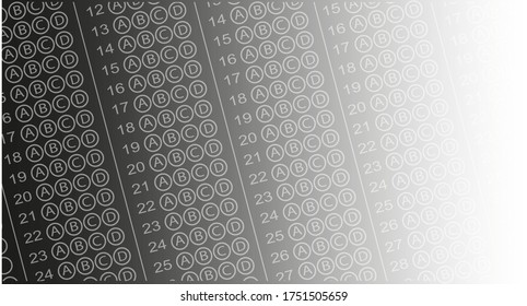 Modern background for multiple choice answer paper.