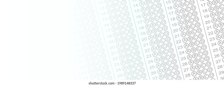 Modern background for multiple choice answer paper.