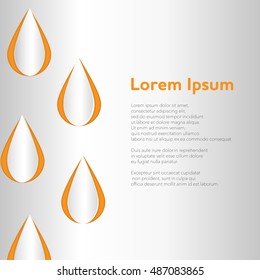 Modern background with paper cut drops vector illustration