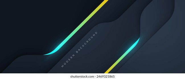 Papel de fondo moderno cortado con Vector de diseño decorativo de luz de color