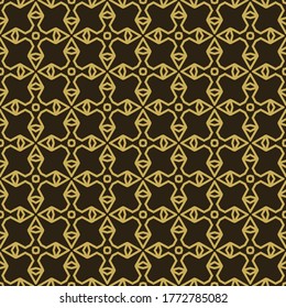 Modern background pattern. Seamless gold pattern on a black background: for fabric, tile, interior design or wallpaper. Vector background image