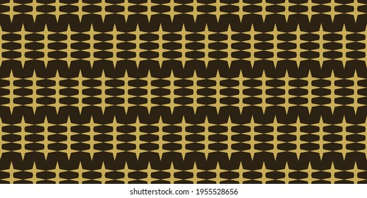 Modern background pattern with simple geometric ornament on a black background, wallpaper. Seamless pattern, texture for your design. Vector graphics