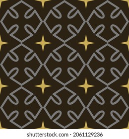 Modern background pattern with simple geometric ornament on black background. Seamless background for wallpaper, textures. Vector illustration.