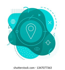 Modern background with pin icon