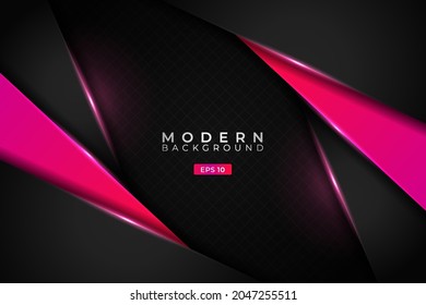 Moderner Hintergrund Premium-Diagonal-Überschneidungen-3D-Technologie mit glänzendem rosa Metallic