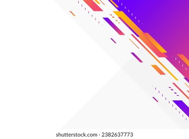 Prima de fondo moderna. efecto de fallo. colorido. gradación naranja y violeta. memphis abstractos