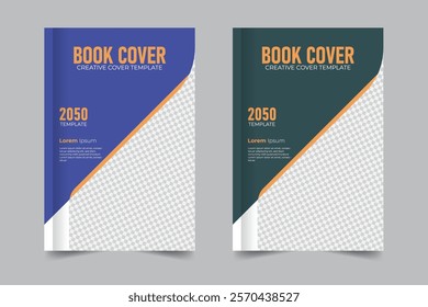 Modern background print-ready book cover design, 2 creative color variation, modern style book cover design or report cover with image
