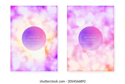 Modern Background. Purple Shiny Shape. Simple Dots. Minimal Texture. Vibrant Flyer. Round Luminous Backdrop. Rainbow Design. Magic Layout. Violet Modern Background