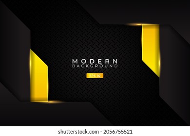 Modern Background Realistic Metallic Overlapped Glow Yellow