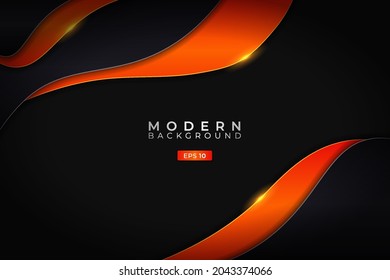 Modern Background Realistic Overlapped Dynamic Layer Elegant Metallic Glossy Orange