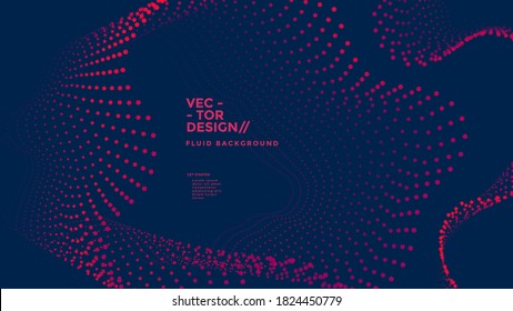 Fondo moderno con círculo ondulado rojo o puntos. Ilustración del vector