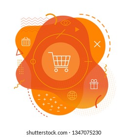 Modern background with shopping icon