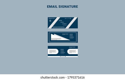 moderner Hintergrund, einfach, sauber, E-Mail-Signatur-Vektordesign. 