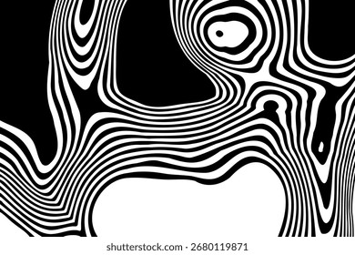 Fondo moderno con un patrón blanco y negro de flujo suave. Eps 10