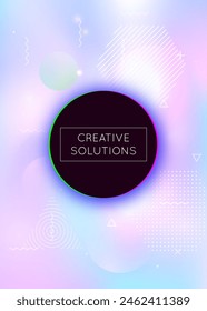 Modern Background. Soft Fluorescent Magazine. Minimalist Shape. Simple Flyer. Vibrant Dots. Minimal Fluid. Blue Retro Pattern. Round Layout. Violet Modern Background