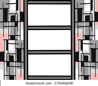 modern background with spaces for placing 3 photos, abstract, geometric and contemporary frame, vector illustration