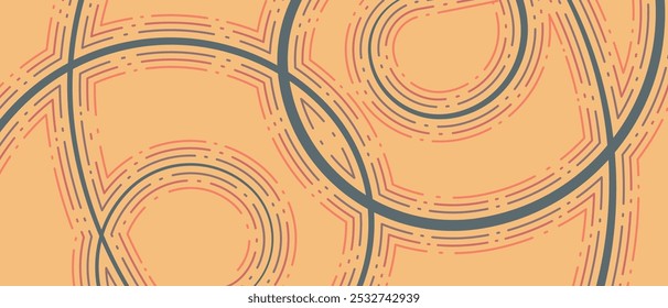 Fundo moderno de formas espirais. Resumo da estética contemporânea. Ilustração de vetor de design plano.