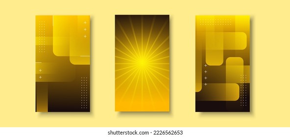 Modern background. story template, abstract frame, colorful, yellow and black gradient, geometric design