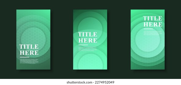 Modern background. story template, abstract frame, colorful, bright green gradation circle