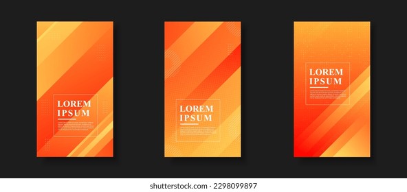 Modern background. story template, abstract frame, orange gradation memphis eps 10