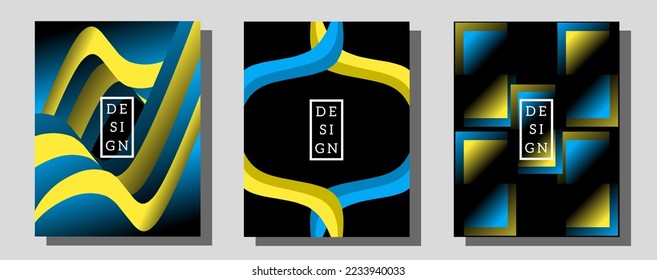 Modern background template set. Design for banner, cover, social media and poster