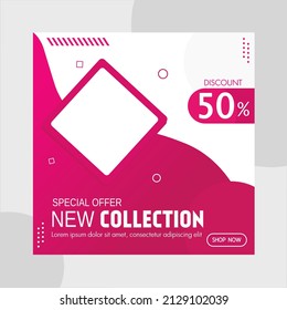 Modern background template for social media posts and banner ads with square shape is easy to edit and very useful for enhancing your product marketing. vector illustration
