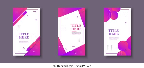 Modern background. template story, abstract frame, colorful, gradation, business, collection set eps 10