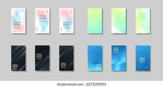 Modern background. template story, abstract frame, colorful, gradation, business, collection set eps 10