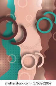 Modern background texture geometric pattern of rings and halftones for the design of cover, brochure, poster, banner. Template for your business. Vector illustration