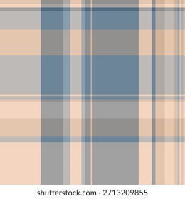 Textura de fondo moderna a cuadros, regalo de tela de tartán sin costuras. Textil de Vector a cuadros de patrón sexy en paleta de colores claros y grises.