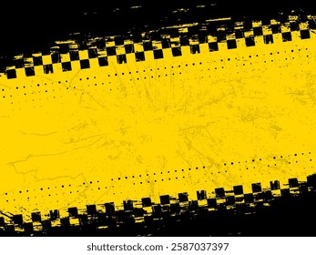 Modern background textured black yellow grunge brush strokes. Blank Warning Sign and text space. Warning Background. Danger caution grunge tape for your design. EPS10.