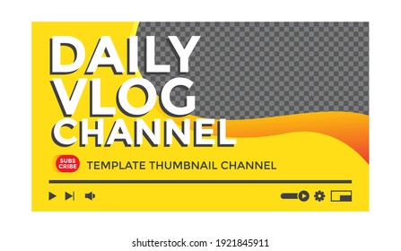 Modern background thumbnail channel template. Vector illustration.