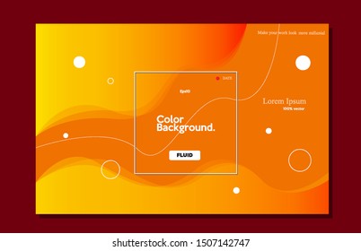 Modern background. Trendy gradient color. Orange banckground. Fluid style composition eps10 -Vector