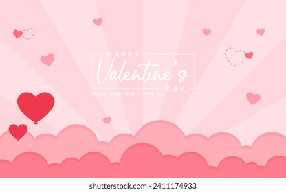 Modern background of valentine's day, romance, hearts, design vector template editable and resizable EPS 10
