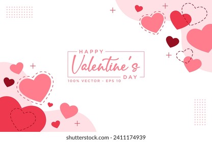 Modern background of valentine's day, romance, hearts, design vector template editable and resizable EPS 10