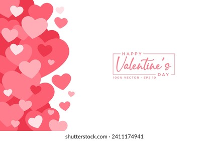 Modern background of valentine's day, romance, hearts, design vector template editable and resizable EPS 10