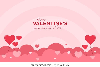 Modern background of valentine's day, romance, hearts, design vector template editable and resizable EPS 10