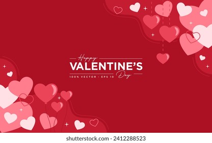 Modern background of valentine's day, romance, hearts, design vector template editable and resizable EPS 10