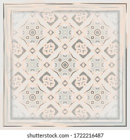 Ilustración .Vector de fondo moderno. Utilice este patrón en el diseño de alfombras, chales, almohadas, textiles, cerámica . Marco.